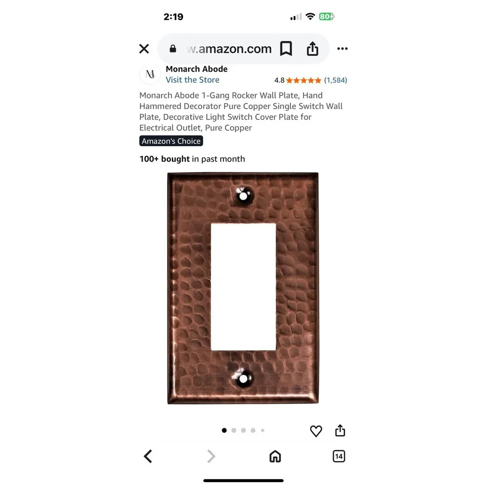 Wall Switch Cover Hammered Vintage Textured Outlet Toggle Bronze‎ Plate 5244